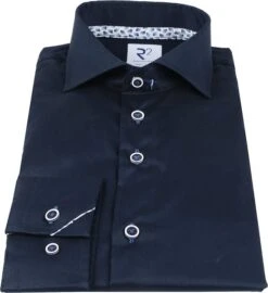 R2 Overhemd Extra Lange Mouwen Donkerblauw 10 R2 Overhemd Extra Lange Mouwen Donkerblauw -Kleding Kortingswinkel 73821 3