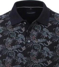 Casa Moda Polo Donkerblauw Bloemenprint -Kleding Kortingswinkel 73827 2 1