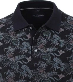 Casa Moda Polo Donkerblauw Bloemenprint -Kleding Kortingswinkel 73827 2