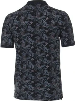 Casa Moda Polo Donkerblauw Bloemenprint -Kleding Kortingswinkel 73827 3