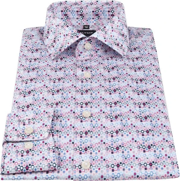OLYMP Overhemd Luxor MF Print Roze 8 OLYMP Overhemd Luxor MF Print Roze - Afbeelding 6
