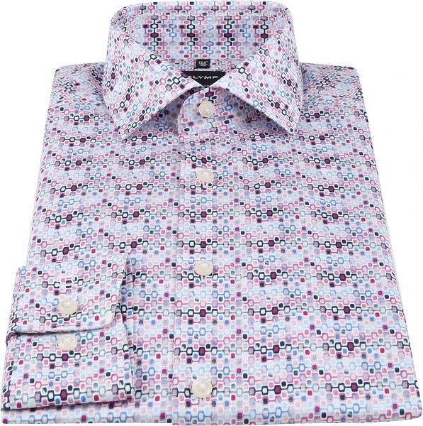 OLYMP Overhemd Luxor MF Print Roze 5 OLYMP Overhemd Luxor MF Print Roze - Afbeelding 3