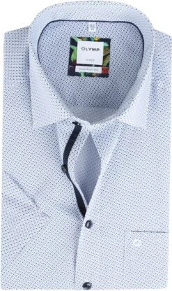 OLYMP Korte Mouwen Overhemd Luxor Blauw
