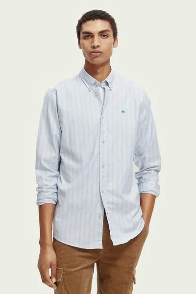Scotch And Soda Overhemd Gestreept Lichtblauw 4 Scotch And Soda Overhemd Gestreept Lichtblauw - Afbeelding 2