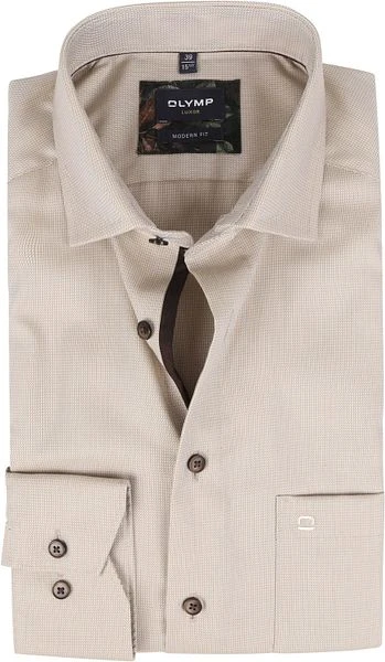 Olymp Luxor Overhemd Beige 3 Olymp Luxor Overhemd Beige