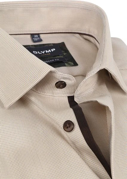 Olymp Luxor Overhemd Beige 4 Olymp Luxor Overhemd Beige - Afbeelding 2