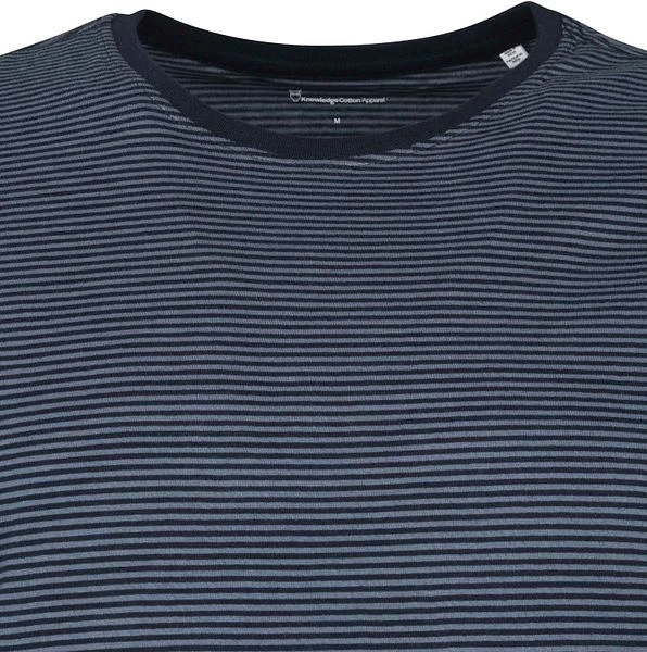 KnowledgeCotton Apparel T-shirt Desert Sun Streep Blauw 6 KnowledgeCotton Apparel T-shirt Desert Sun Streep Blauw - Afbeelding 4