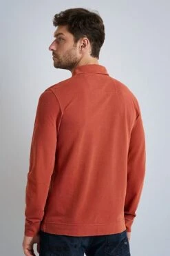 PME Legend Longsleeve Pique Polo Rood -Kleding Kortingswinkel 74482 6