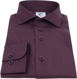 R2 Overhemd Merino Wol Paars -Kleding Kortingswinkel 74510 3 1
