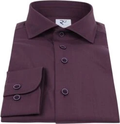 R2 Overhemd Merino Wol Paars -Kleding Kortingswinkel 74510 3