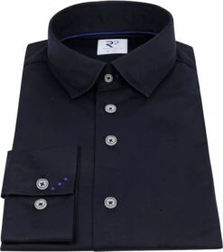 R2 Overhemd Uni Donkerblauw 13 R2 Overhemd Uni Donkerblauw -Kleding Kortingswinkel 74511 3 1