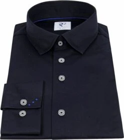 R2 Overhemd Uni Donkerblauw 10 R2 Overhemd Uni Donkerblauw -Kleding Kortingswinkel 74511 3