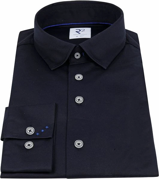 R2 Overhemd Uni Donkerblauw 5 R2 Overhemd Uni Donkerblauw - Afbeelding 3