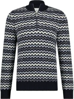 State Of Art Half Zip Donkerblauw Print