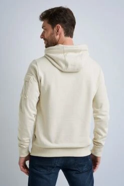 PME Legend Hoodie Brushed Fleece Lichtbeige -Kleding Kortingswinkel 74544 4