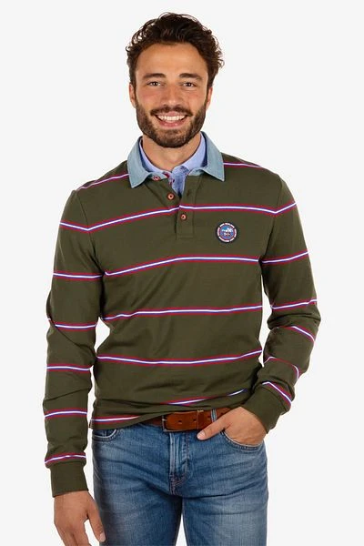 NZA Polo Franz Josef Strepen Donkergroen 4 NZA Polo Franz Josef Strepen Donkergroen - Afbeelding 2