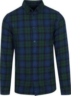 KnowledgeCotton Apparel Flanel Overhemd Donkergroen Geruit -Kleding Kortingswinkel 74614 1 1