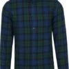 KnowledgeCotton Apparel Flanel Overhemd Donkergroen Geruit