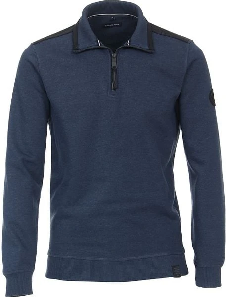 Casa Moda Half Zip Trui Donkerblauw Indigo 7 Casa Moda Half Zip Trui Donkerblauw Indigo - Afbeelding 5