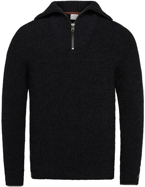 Cast Iron Half Zip Trui Zwart 7 Cast Iron Half Zip Trui Zwart - Afbeelding 5