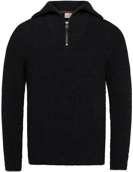 Cast Iron Half Zip Trui Zwart 3 Cast Iron Half Zip Trui Zwart