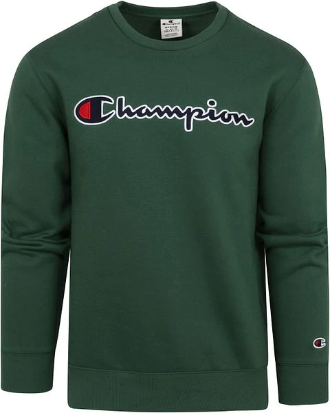 Champion Sweater Script Logo Groen 3 Champion Sweater Script Logo Groen