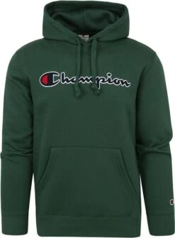 Champion Hoodie Logo Donkergroen -Kleding Kortingswinkel 74877 1 1