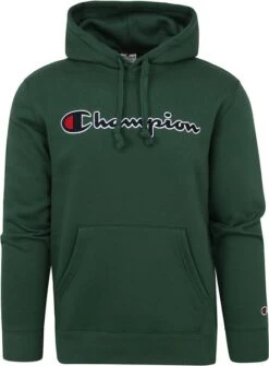 Champion Hoodie Logo Donkergroen