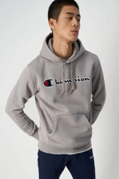 Champion Hoodie Logo Grijs -Kleding Kortingswinkel 74880 5