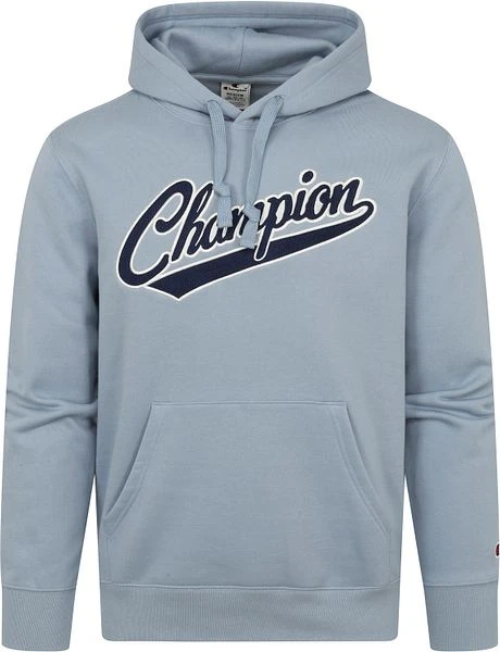 Champion Hoodie College Logo Lichtblauw 3 Champion Hoodie College Logo Lichtblauw