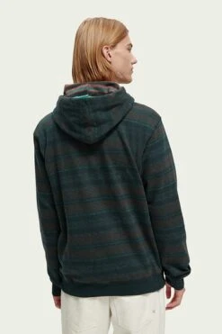 Scotch And Soda Hoodie Contrast Donkergroen 10 Scotch And Soda Hoodie Contrast Donkergroen -Kleding Kortingswinkel 74890 5