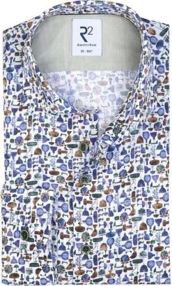 R2 Overhemd Wit Lampenprint -Kleding Kortingswinkel 74898 1 1
