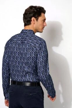 Desoto Overhemd Cirkels Donkerblauw -Kleding Kortingswinkel 74975 3