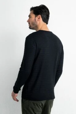 Petrol Trui Structuur Zwart -Kleding Kortingswinkel 75126 5