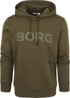 Bjorn Borg Sweater Donkergroen Logo -Kleding Kortingswinkel 75148 1 1