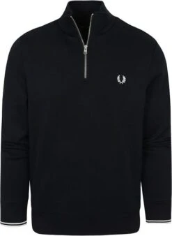Fred Perry Half Zip Trui Navy Blauw -Kleding Kortingswinkel 75164 1 1