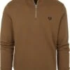 Fred Perry Half Zip Trui Bruin 2 Fred Perry Half Zip Trui Bruin -Kleding Kortingswinkel 75165 1