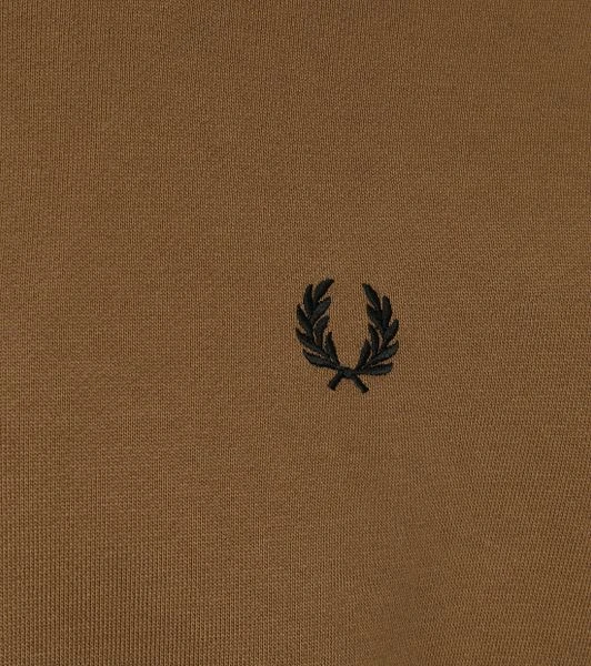 Fred Perry Half Zip Trui Bruin 5 Fred Perry Half Zip Trui Bruin - Afbeelding 3