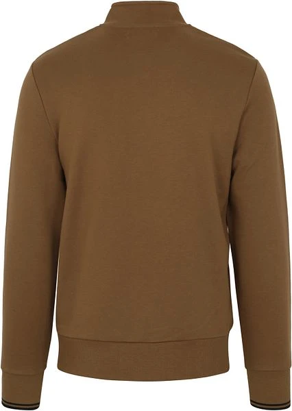 Fred Perry Half Zip Trui Bruin 6 Fred Perry Half Zip Trui Bruin - Afbeelding 4