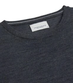 Profuomo Pullover Merinowol Antraciet -Kleding Kortingswinkel 75181 2 1