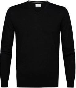 Profuomo Pullover V-Hals Merinowol Zwart -Kleding Kortingswinkel 75187 1 1