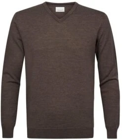 Profuomo Pullover V-Hals Merinowol Taupe 8 Profuomo Pullover V-Hals Merinowol Taupe -Kleding Kortingswinkel 75193 1 1