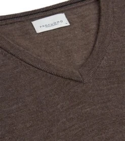 Profuomo Pullover V-Hals Merinowol Taupe 9 Profuomo Pullover V-Hals Merinowol Taupe -Kleding Kortingswinkel 75193 2 1