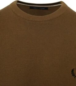 Fred Perry Trui Wol Mix Logo Bruin -Kleding Kortingswinkel 75258 6 1
