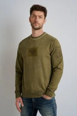 PME Legend Sweater Cold-Dye Groen -Kleding Kortingswinkel 75265 3 1