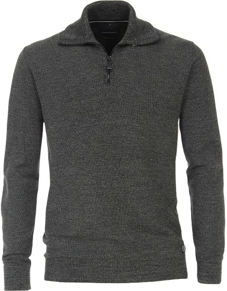 Casa Moda Halfzip Trui Donkergroen 3 Casa Moda Halfzip Trui Donkergroen