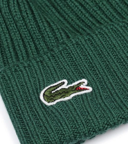 Lacoste Knitted Muts Wol Donkergroen 6 Lacoste Knitted Muts Wol Donkergroen - Afbeelding 4