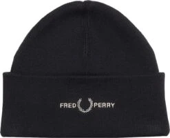 Fred Perry Muts Wol Logo Zwart -Kleding Kortingswinkel 75345 1 1