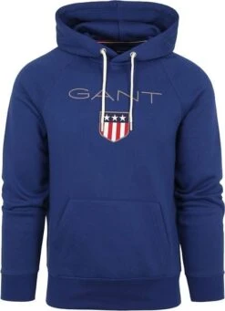 Gant Hoodie Shield Royal Blauw -Kleding Kortingswinkel 75444 1 1