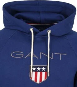 Gant Hoodie Shield Royal Blauw -Kleding Kortingswinkel 75444 2 1